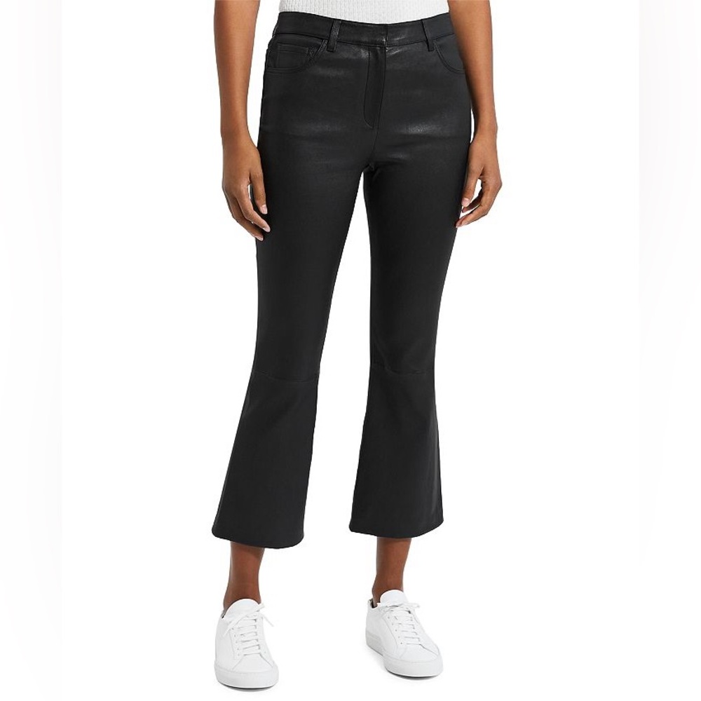 Theory Five Pocket Leather Kick Pants